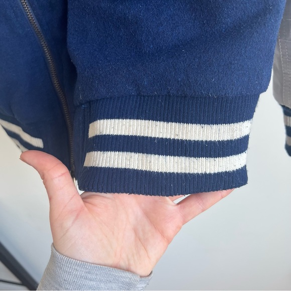 Rocawear ROC Rebel League Embroidered Contrast Varsity Jacket Navy White Size XL - Picture 7 of 16